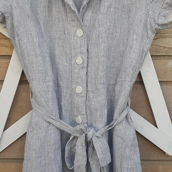 Quince Midi 100% European Linen Dress Cottage Core - Picture 2 of 9